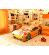 Кровать машина Феррари эконом оранжевый